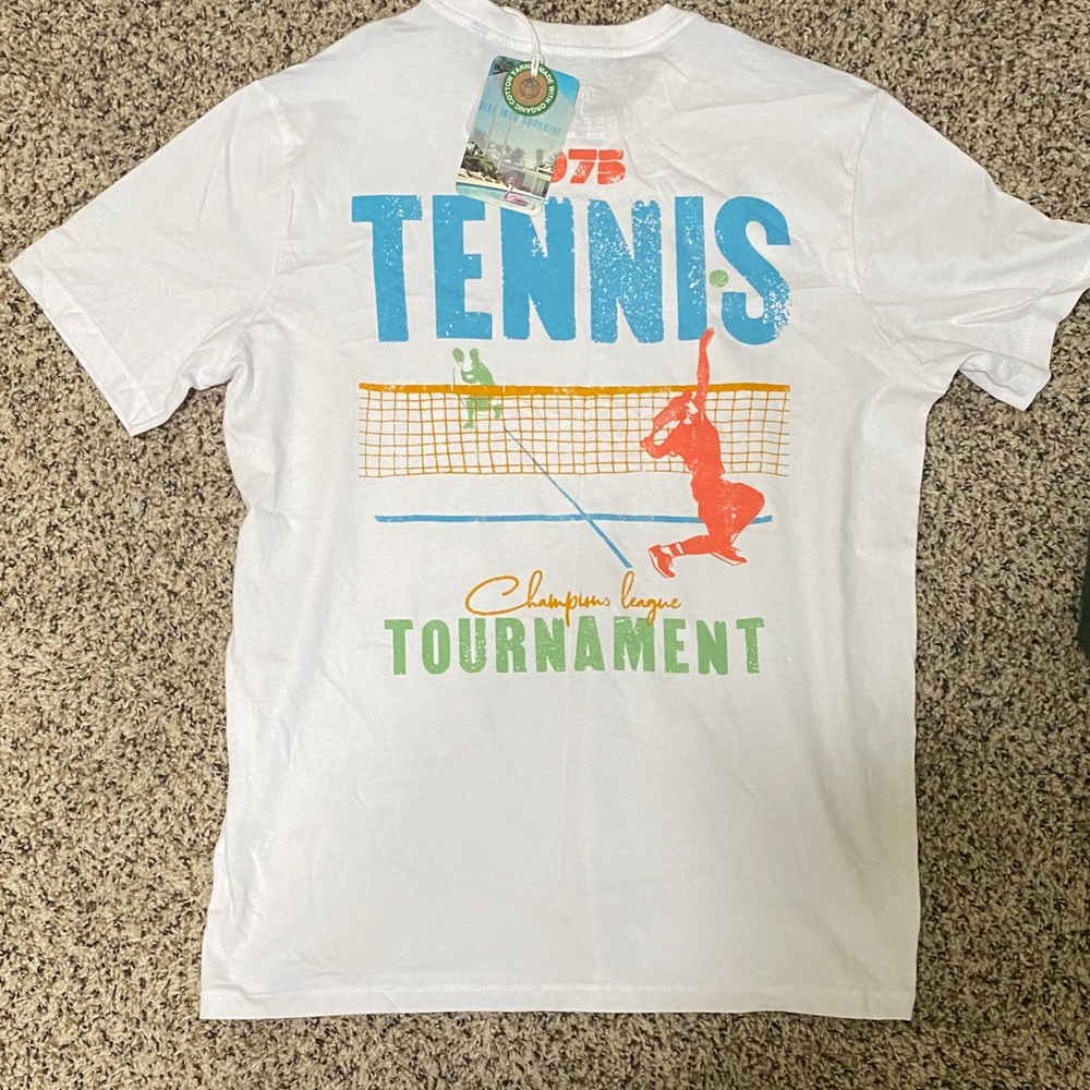 White Tennis Graphic T-Shirt